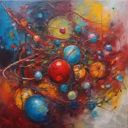 An abstract painting depicting the delicate balance between art and science in managing blood sugar levels, incorporating vibrant colors and intricate brushstrokes to capture the complexity and creativity required for optimal health.
