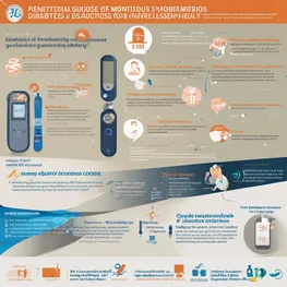 An infographic showcasing the benefits of continuous glucose monitoring for individuals with diabetes, highlighting its role in managing blood sugar levels, preventing complications, and improving overall health and well-being.