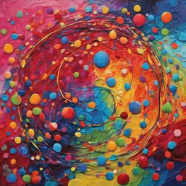 An artistic representation of the connection between blood sugar levels and emotional well-being, showcasing vibrant colors and abstract shapes to illustrate the balance between physical and mental health.