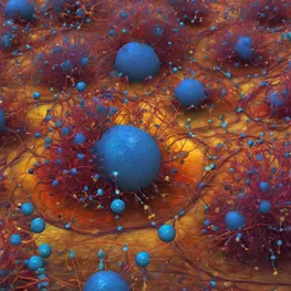 A scientific visualization depicting the intricate mechanism of insulin sensitivity in the human body, showcasing the complex interactions between insulin, glucose, and cells at a molecular level.