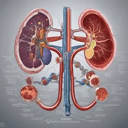 A medical illustration depicting the intricate relationship between diabetes and kidney health, showcasing the interconnectedness of these two vital organs and the impact of diabetes on kidney function.