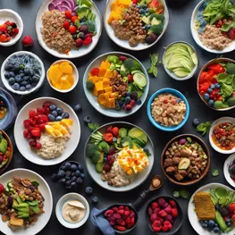 A visually stunning image of a beautifully arranged plate of colorful and nutritious diabetic-friendly meals, showcasing the artistry and creativity of healthy cooking for diabetes management.
