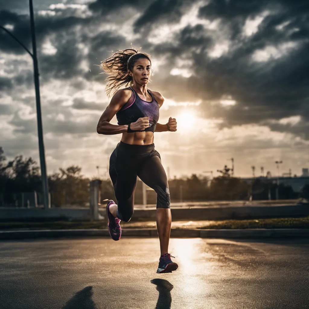 A dynamic image of a person engaged in a high-intensity workout, showcasing their determination and commitment to managing diabetes through exercise.