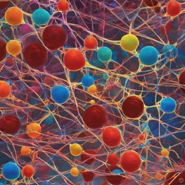 An abstract representation of the complex relationship between hormones and blood sugar regulation, showcasing vibrant colors and interconnected lines symbolizing the intricate pathways involved in maintaining glucose levels in the body.