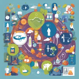 A visually engaging graphic depicting the scientific advancements in insulin sensitivity research, showcasing various lifestyle strategies that can improve insulin sensitivity. The image could feature icons representing exercise, healthy diet, stress management, and sleep, symbolizing the key components of these breakthroughs.