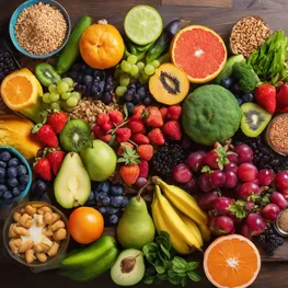 A close-up photograph of a vibrant plate of low-glycemic foods, including colorful fruits, vegetables, whole grains, and lean proteins, showcasing the delicious and healthy options available for those following a low-glycemic lifestyle.
