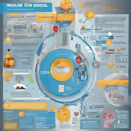 An infographic illustrating the relationship between obesity and insulin resistance, highlighting the key factors and mechanisms involved.