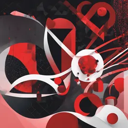 An abstract image depicting the relationship between sleep disorders and blood sugar control, using contrasting colors and shapes to represent the disruptive effects on overall health and well-being.