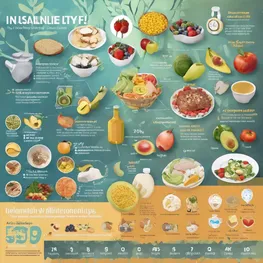 A visually appealing infographic highlighting simple lifestyle tweaks that can help achieve insulin sensitivity goals. The image could include visual representations of healthy food choices, exercise activities, stress reduction techniques, and quality sleep practices.
